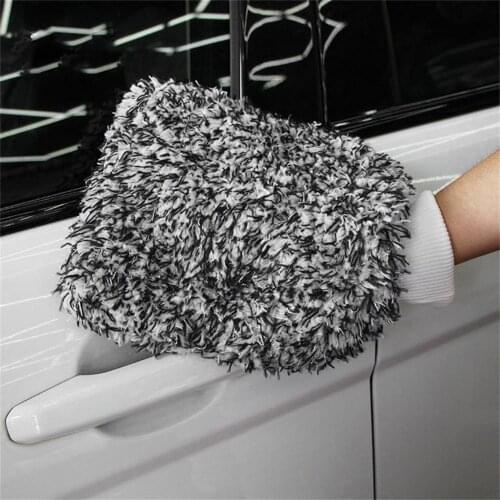 1pc Car Maximum Washing Mitt Auto Wash Cloth Super Absorbancy Car Sponge Plush Glove Microfiber Double Sided Cleaning Towel