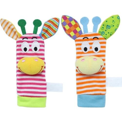 1pcs Cartoon Infant Baby Kids Rattle Toys Wrist Rattle and Foot Socks 0~24 Months Cartoon Baby Foot Socks Rattle Toys