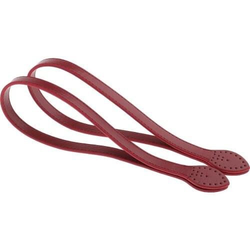 2pcs Pu Leather Purse Handle Shoulder Bags Belt Replacement Handbag Handle Straps DIY Wine Red