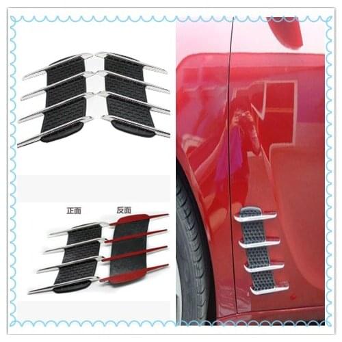 2Pcs Cool Chrome Shark Gills 3D Car Stickers Side Vent Air Flow Sticker for Subaru Forester Ascent XV WRX VIZIV Outback