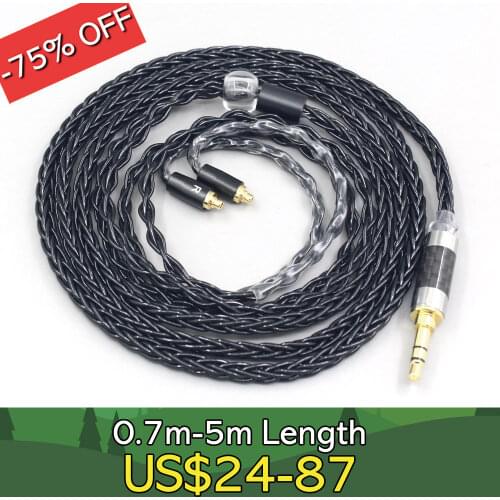 3.5mm 2.5mm 4.4mm XLR 8 Core Silver Plated Black Earphone Cable For AKG N5005 N30 N40 MMCX Sennheiser IE300 IE900 LN007690