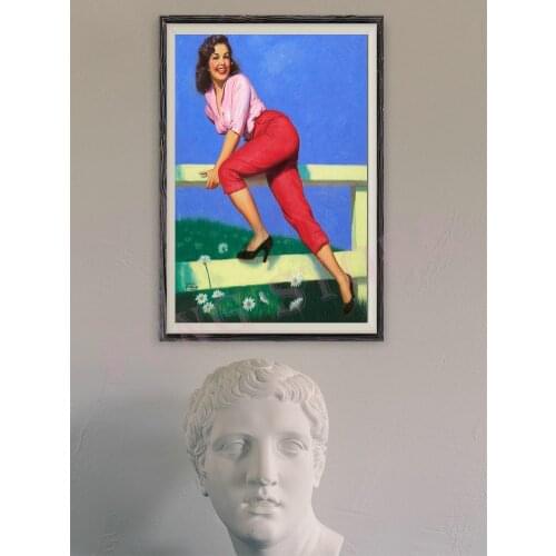 382 Vintage Beautiful Pin-up Girl Classic Picture Custom Silk Poster Home Deco Wall Art Christmas Gift