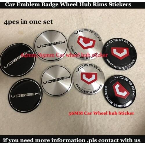 4PCS/set 56MM 64/65MM Car Accessories for Vossen Logo Car Emblem Badge Rim Wheel Sticker Auto Styling Wheel Hub Center Cap