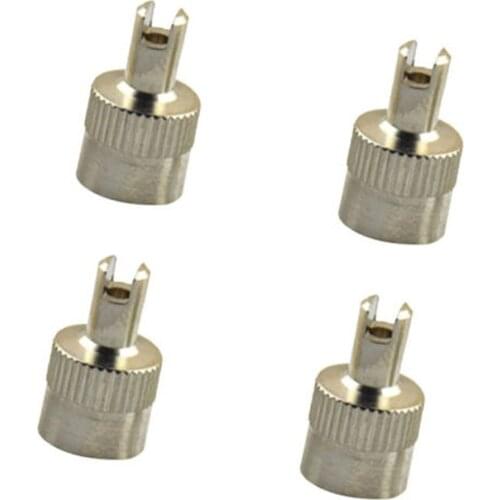 4pcs Copper Slotted Head Vehicle Tire Wheel Tool Cap Valve Caps US Type Core Removal Tool For Cars Vehicles