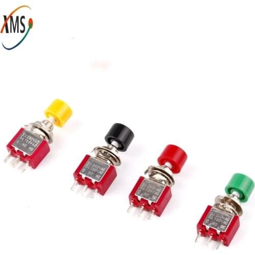 50pcs 3Pin C-NO-NC 6mm Mini Momentary Automatic return Push Button Switch 2A 250VAC/5A 120VAC Toggle Switches DS-612 MTS-10