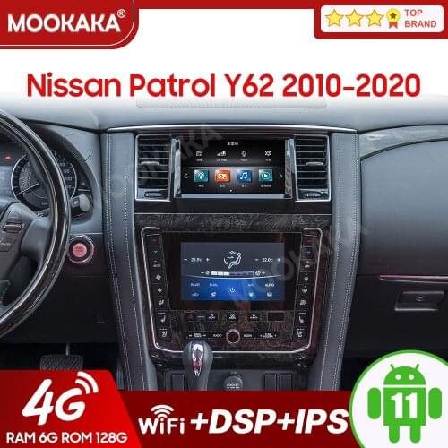 4-128GB Android10 For Nissan Patrol Armada Royale Y62 2010+ Dual Screen CarPlay Android Car Stereo Audio Radio Player Navigation
