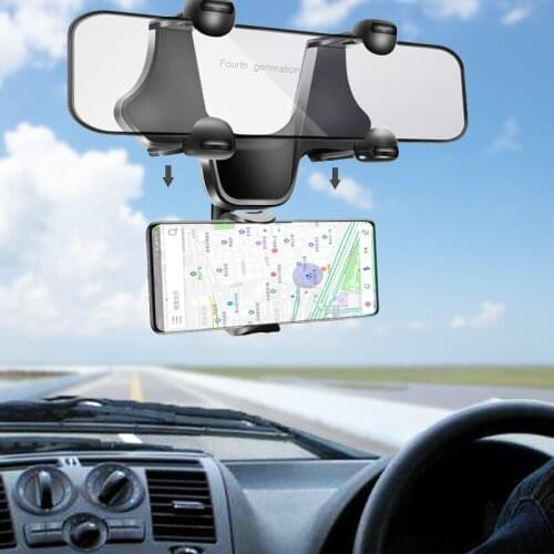 Fimilef Car Phone Holder Car Rearview Mirror Phone Holder 360 Degrees For iPhone 8 Samsung Xiaomi GPS Smartphone Stand Universal