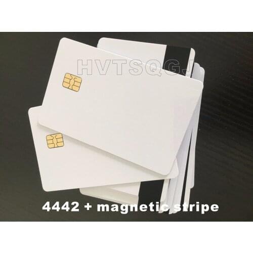 Free Shipping PVC IC Card With SLE 4442 Chip With Hico Magnetic Mag Stripe Smart Card,100pcs/lot