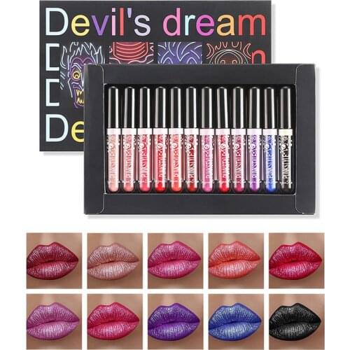 12pcs Shimmer Lip Gloss, Crystal Glow Lipgloss, Glitter Lipstick, Waterproof Metallic Lipgloss, Mermaid Pigment Shiny Lipgloss
