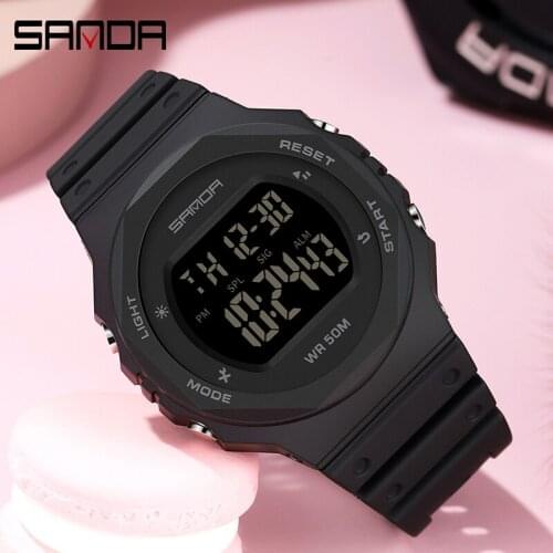 SANDA Men Women Digital Wrist Watch Shockproof Waterproof Womens Clock Fashion Brand Boy Girl Sport Eletronico Wristwatch