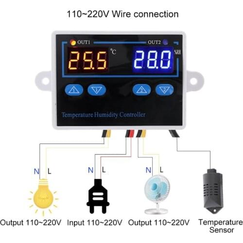 Digital Thermostat Humidity Controller Egg Incubator Temperature Humidity Controller 10A Direct Output O01 19 Dropship