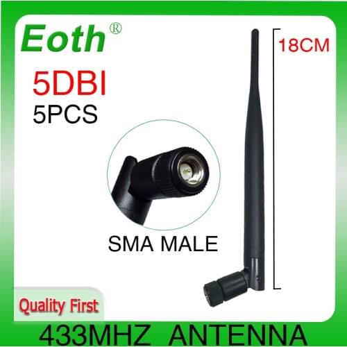 5pcs 433Mhz Antenna SMA Male Connector 5dbi 433 MHz antenne 433m waterproof directional antena Wireless Repeater Lorawan Emeter