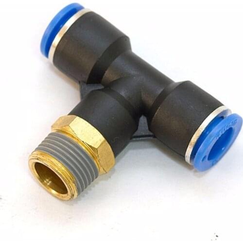 PB4-M5/PB4-01/PB4-02 fitting,T-shaped three-way thread ,Pneumatic component,pneumatic quick connector, Air Tools