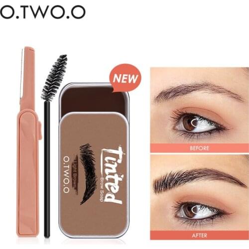 O.TWO.O Eyebrow Gel Wax Brow Soap 4 Color Tint Eyebrow Enhancer Natural Makeup Soap Brow Sculpt Lift Make-up for Women