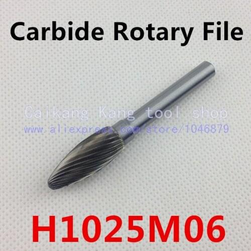 Head 10mm,Torch-shaped,carbide rotary burrs, rotary burrs, deburring with rasp, carbide burrs, carbide grinding. H1025M06