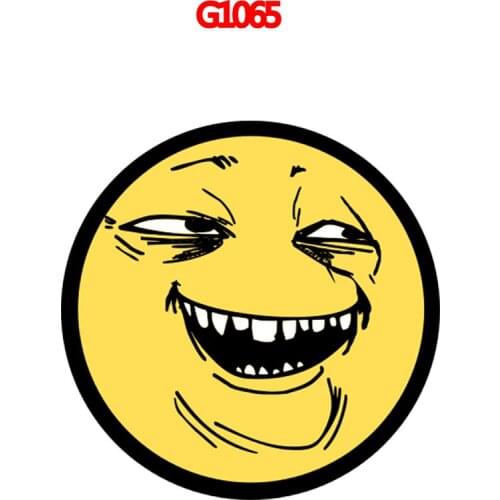 Art Design Smiley Car Accessories Exterior Reflective WaterproofPVC Funny Sticker Accessories For Mazda Cruze Peugeot