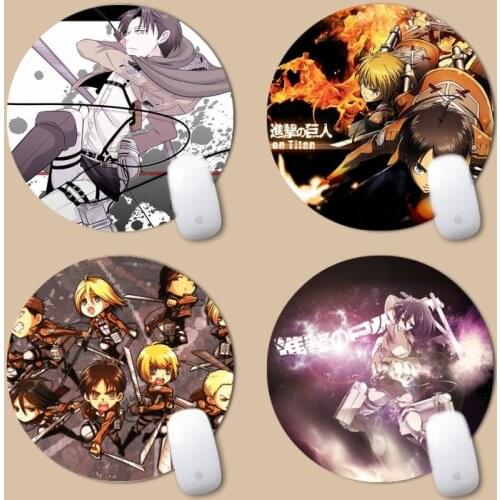 Attack On titan hot anime Laptop Gaming Mice Mousepad Round Non-slip Cushion