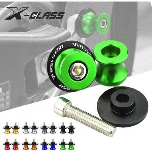 VERSYS 650 Motorcycle Swingarm Spools M8 Rear Stand Screws Sliders CNC Aluminum Accessories For Kawasaki VERSYS 650 2015 2016