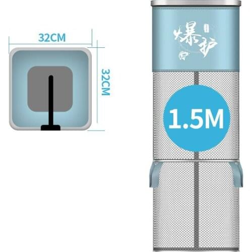 1.5m 2.0m 2.5m Fish Cage Glued Square Net Cage Outdoor Portable Fishing Net Cage Fish Bag Quick-drying Fishermens Equipment