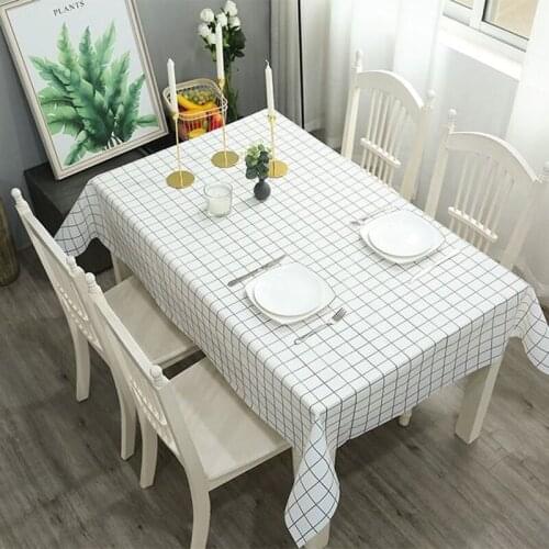 Nordic Pe Square Tablecloth,Waterproof and Oil-proof Lattice Table Mat,Desk Mat,Maximum 180*137cm