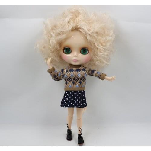 ICY DBS Blyth Doll Series No.BL3139 Champagne little curly hair with Cross eyes white skin Joint body Neo 1/6 BJD