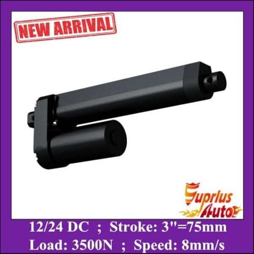 Max Load 3500N=350KGS=770LBS 12/24V DC linear actuator with 3"=75mm stroke black color electric linear actuator for window