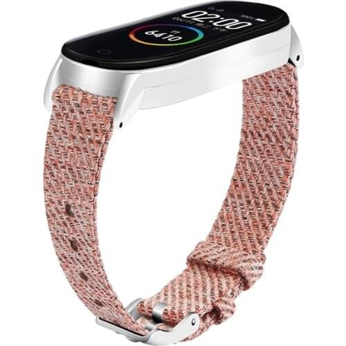 Fashion Canvas Strap Metal Frame For Xiaomi Mi Band 4/3 Watch Band Leisure Sport Adjustable Watchbands For Xiao Mi 4 Replacement