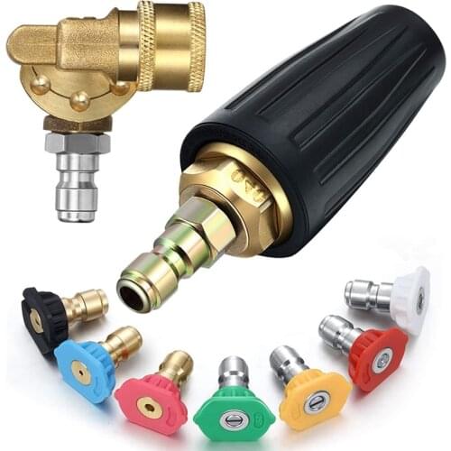 Pressure Washer Accessories Kit, Pressure Washer Rotating Turbo Nozzle 4000PSI , 1/4 Inch Quick Connect Pivoting Coupler