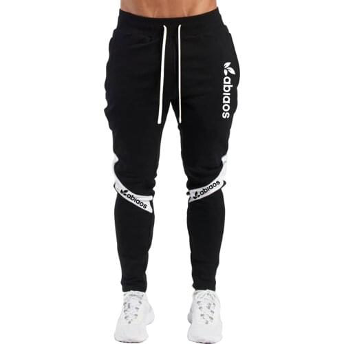 2021 New Fashion Brand Printed Mens Patchwork Fleece Sports Trousers Fitness Jogging Pants Autumn And Winter Casual Hot Pants