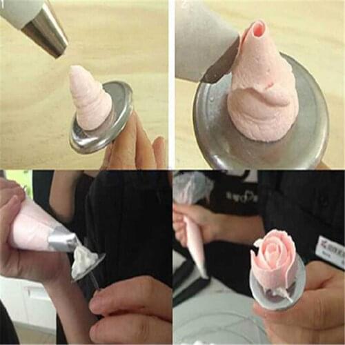New 2PCS DIY Sugarcraft Rose Flower Icing Cream Stand Nail Bake Cake Cupcake Decor Tool