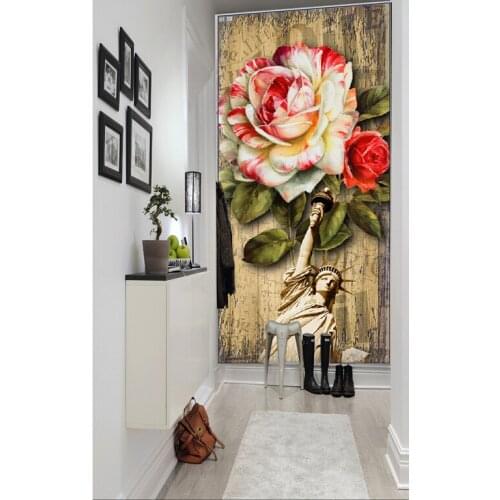 The custom 3D murals,European style retro red rose oil painting papel de parede,living room sofa TV wall bedroom wall paper