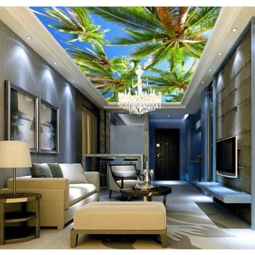 Custom wallpaper ceiling, palm up scenic murals for the living room bedroom wall waterproof wallpaper papel de parede
