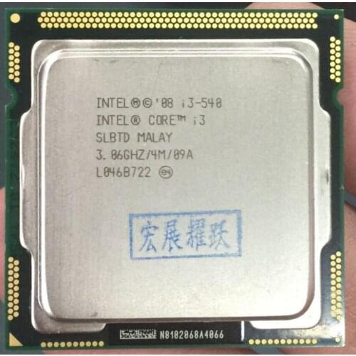 Intel Core i3-540 I3 540 Processor (4M Cache, 3.06 GHz) CPU LGA 1156 100% working properly Desktop Processor