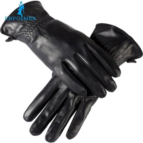 Brand Sales leather gloves men,Genuine Leather,Cotton lining,winter gloves men,leather gloves men black,Free shipping