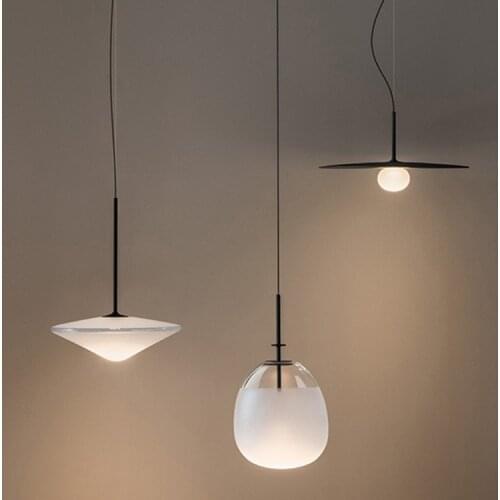 Modern Simple Glass LED Pendant Lights Creative Restaurant Living/Dining Room Bedside Hanging Lamps Home Decor Lighting Fixtures