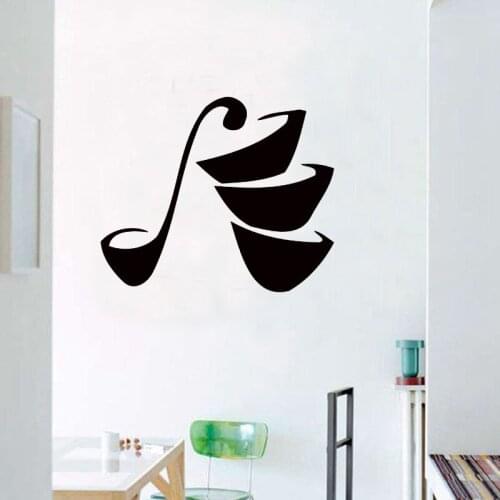 Soup Ladle And Plates Wall Sticker Kitchen Cafe Dining Room Home Decor Vinyl Wall Art Murals Waterproof Removable Wall Decals