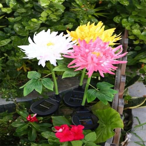 Chrysanthemum LED Solar Light Plug-in Garden Landscape Waterproof Lamp for Courtyard Simulation Flower Lawn Stakes Decoration