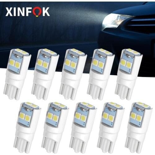 T10 LED Car W5W 3030 SMD 194 168 Replacement DC 12V White Reverse Instrument Panel Lamp Ceramics Bulbs For Clearance Lights