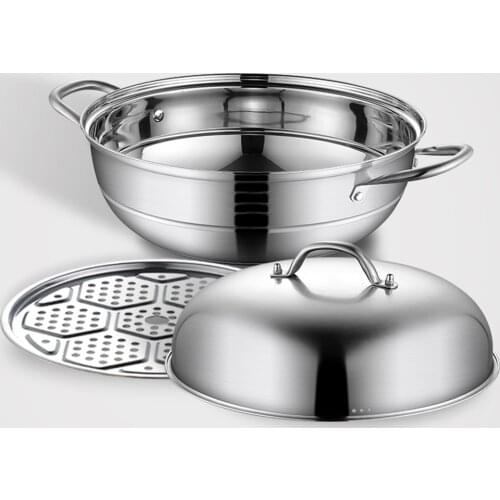 Universal Cooking Pots Stainless Steel one layer Thick Steamer pot Soup Steam Pot for Induction Cooker Gas Stove steam pot