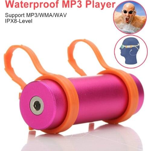 Waterproof MP3 Player Earphone Built-in Swimming Diving Sports MP3 Players USB Charging Cable 4G/8G Optional