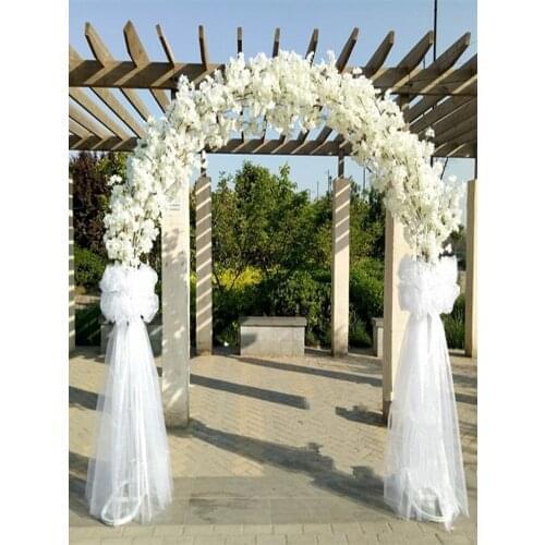 Upscale Wedding Centerpieces Metal Wedding Arch Door Hanging Garland Flower Stands with Cherry blossoms For Festival Supplies