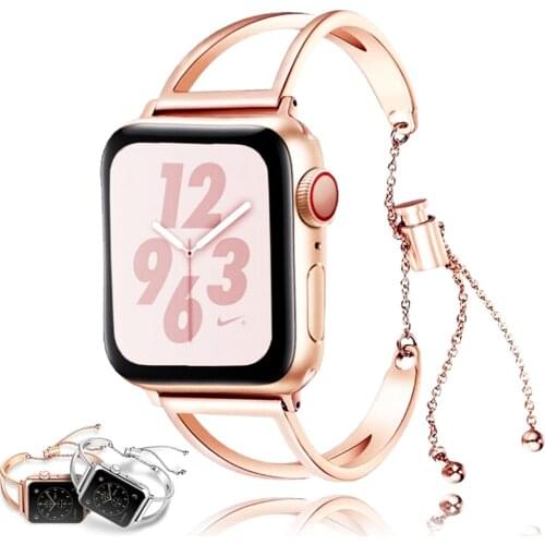 Link bracelet for apple watch band 4 5 3 44mm 42mm 40mm 38mm correa stainless steel metal strap for iwatch pulseira SE 6/5/4/3/2