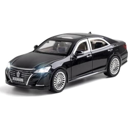 1/24 Alloy DieCast XLG Toyota Crown Model Toy Car Simulation Sound Light Pull Back Collection Toys Vehicle For Children Gifts