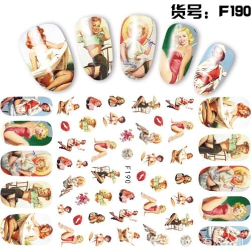 1pc Early Room Celebrity Pattern Adhesive Stickers Nail Art Decal Decoration ( Just Bare Sheet 12.2cm*7.5cm)