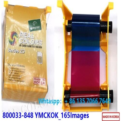 10Pieces Compatible Zebra Ribbon 800033-848 YMCKOK 165 Prints Made in South Korea Zebra ZXP3 ID Card Printer