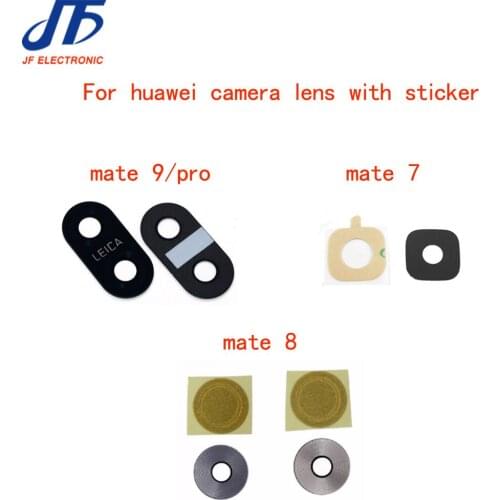 10pcs Glass back rear camera lens with sticker Replacement for Huawei Ascend mate 7 mate 8 mate 9 mate9 pro