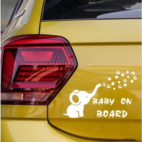 16X10.4CM BABY ON BOARD Elephant Funny Car Sticker Decoration Bumper Trunk Decals N1606