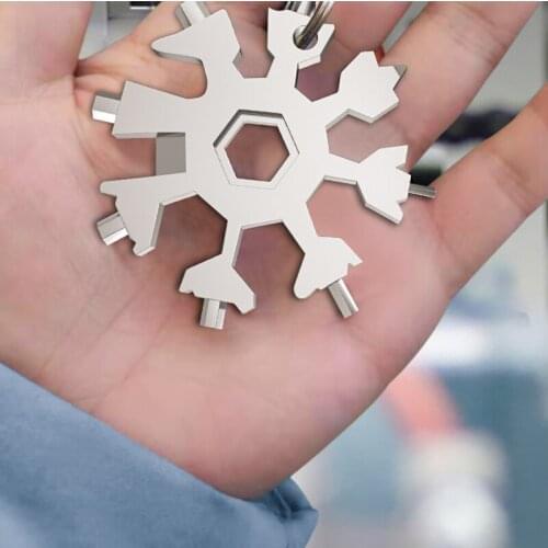 19 In 1 Snowflake Multi Pocket Spanner Hex Wrench Screwdriver Portable Multifunction Camp Survive Tools Outdoor Hike Accessory