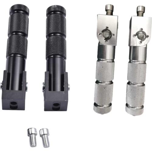 2pcs Black Sliver CNC Aluminum Universal Motorcycle Motor Bike Folding Footrests Footpegs Foot Rests Pegs Rear Pedals Upgrade