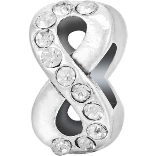 "8" Shaped Crystal For Womens DIY Bracelets Gift Endless Dropshipping Bead Charms Hot Sale Charm Beads Kralen 1PC/5PCS